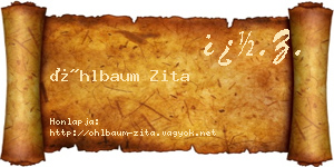Öhlbaum Zita névjegykártya